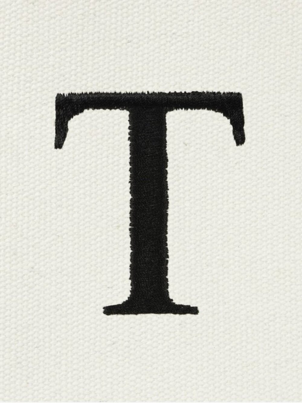 Medium Personalized Tote Bag Monogram Letter T in Black - Picture 2 of 6